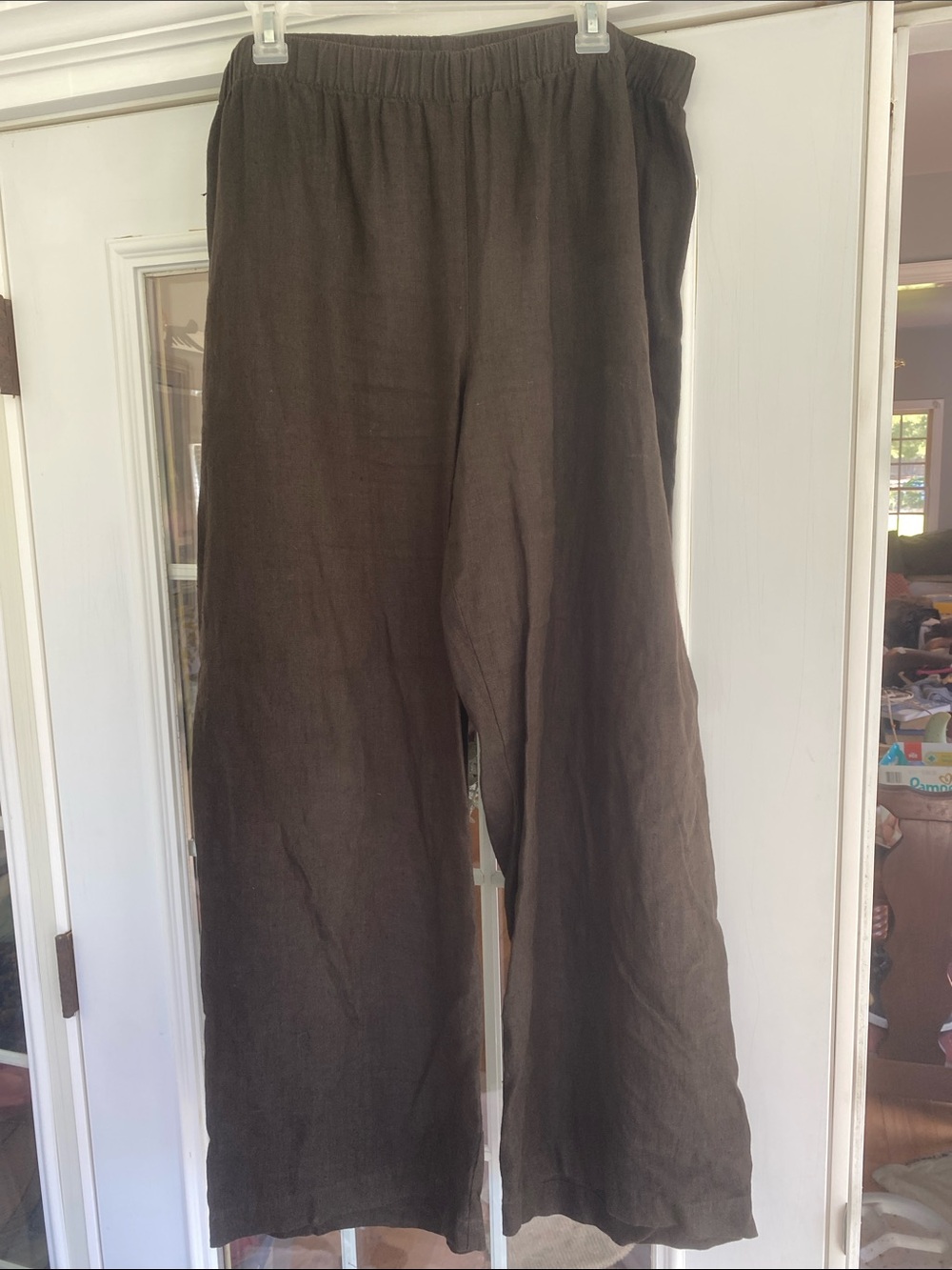Chicos Relaxed Black Linen Pants. Size 3. Excellent Condition.